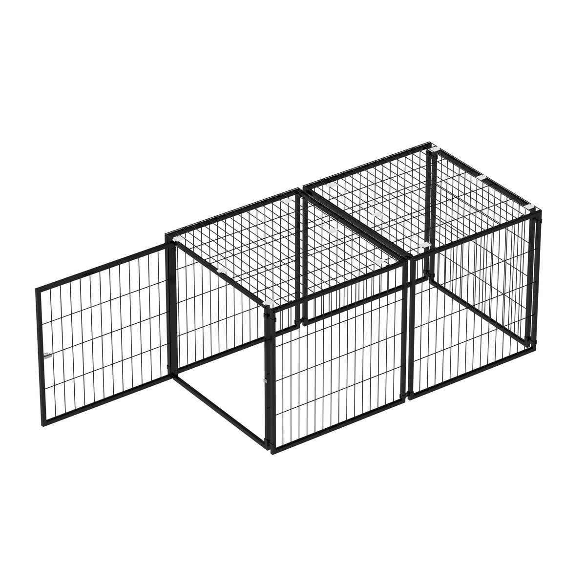 48 Inch Black Metal Dog Crate with Removable Top Cover F172542