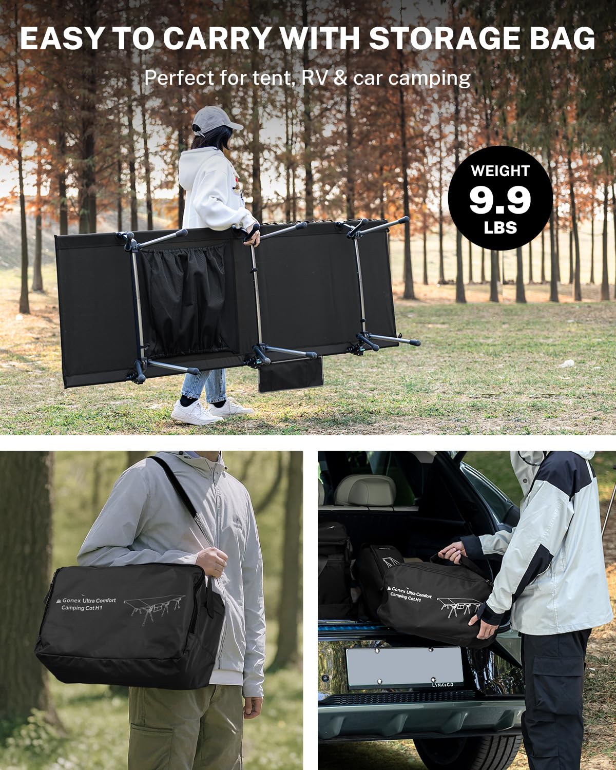 31" Adjustable Height Camping Cot R708