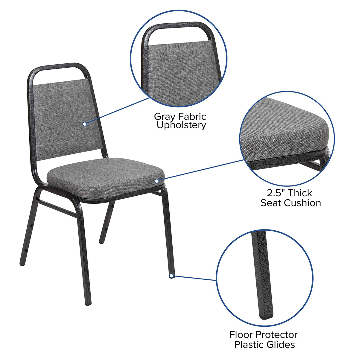 Gray Fabric Stacking Banquet Chair M668682