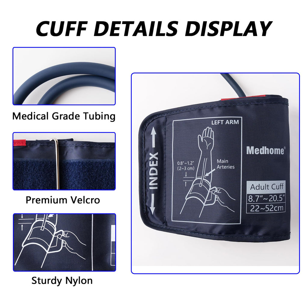 Extra Large Blood Pressure Cuff Upper Arm 8.7"-20.5" Replacement Cuff with 8 Connectors D190