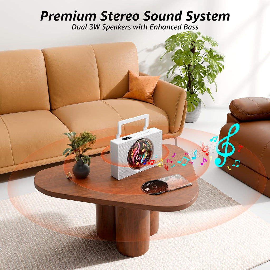 Portable CD Player Boombox with Bluetooth FM Radio V2353