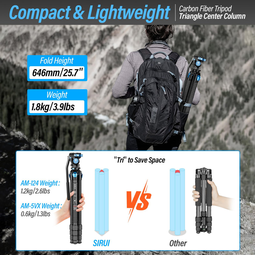 Carbon Fiber Camera Tripod with Fluid Head S789050