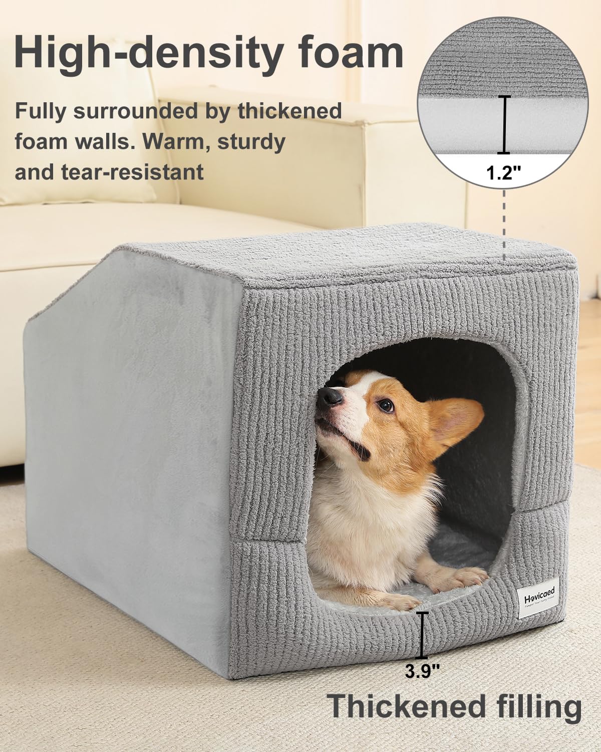 Small Dog House with Dog Cave Bed Z16328