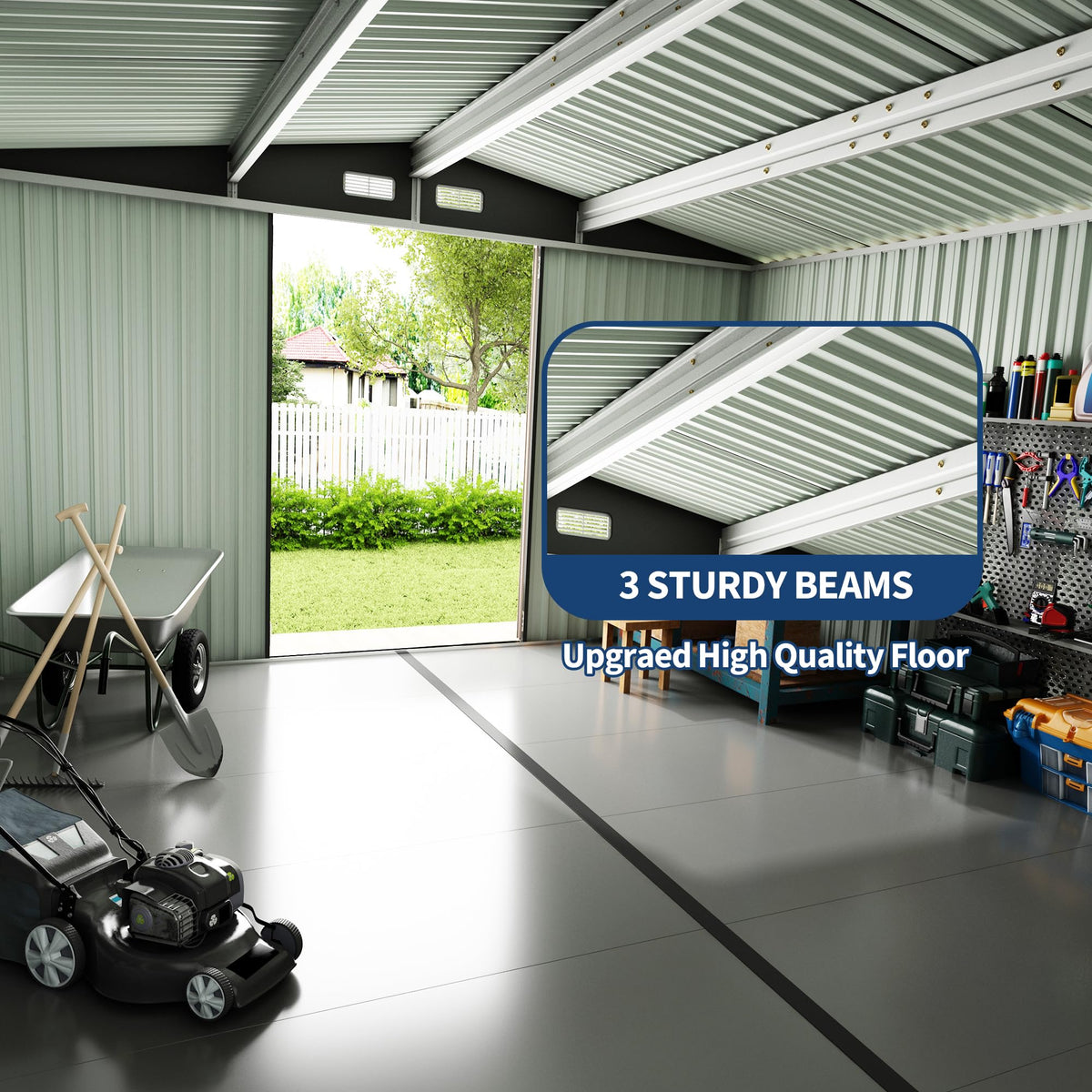 10x14 ft Metal Outdoor Storage Shed U628
