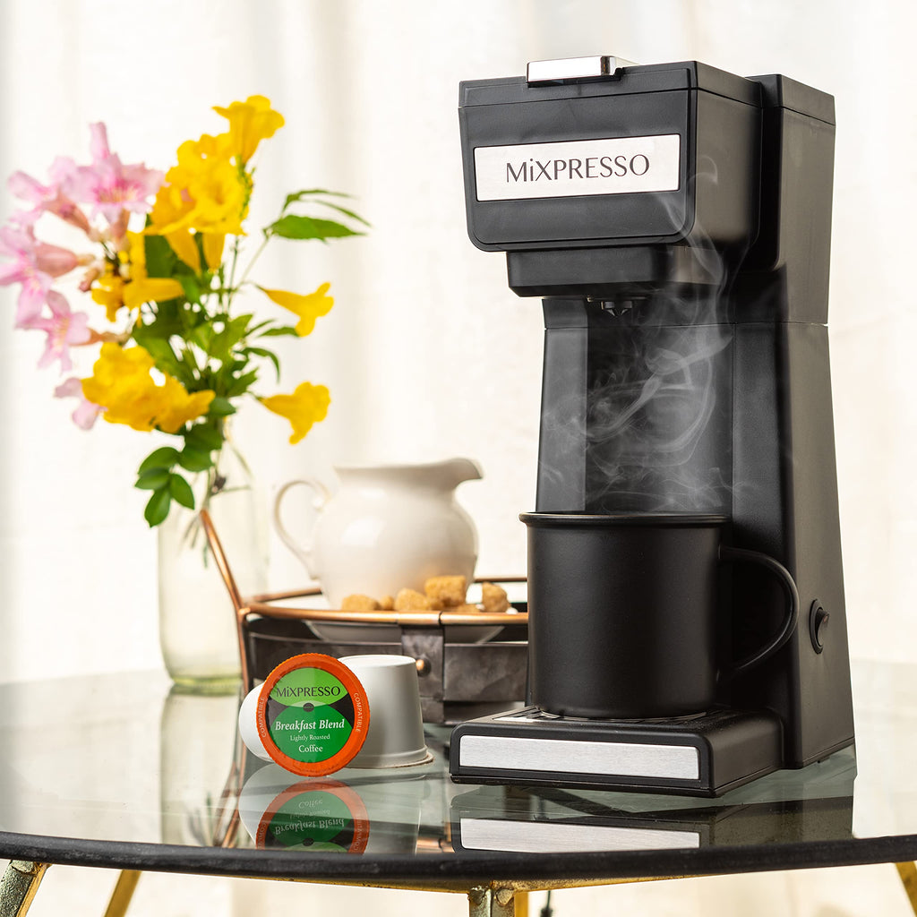 Single Serve Coffee Maker with 14oz Travel Mug & Reusable Filter A1145