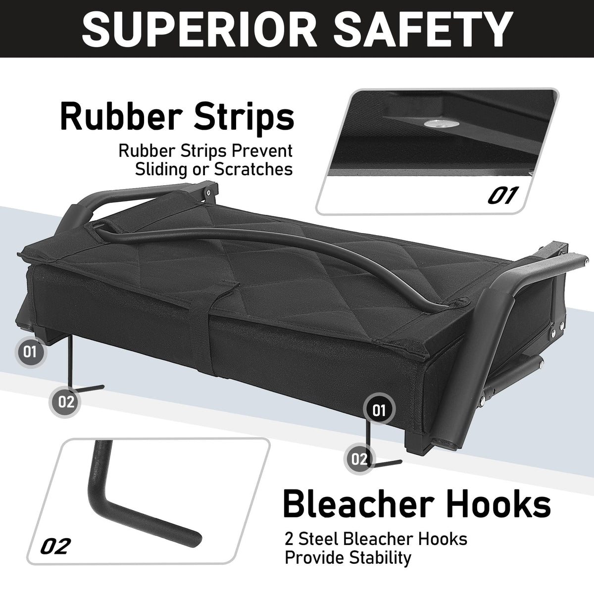 Portable Folding Stadium Seat with Back Support K689685