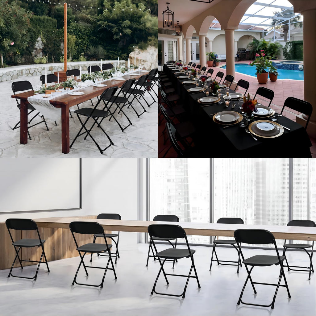 10 Pack Black Plastic Folding Chair Z601381