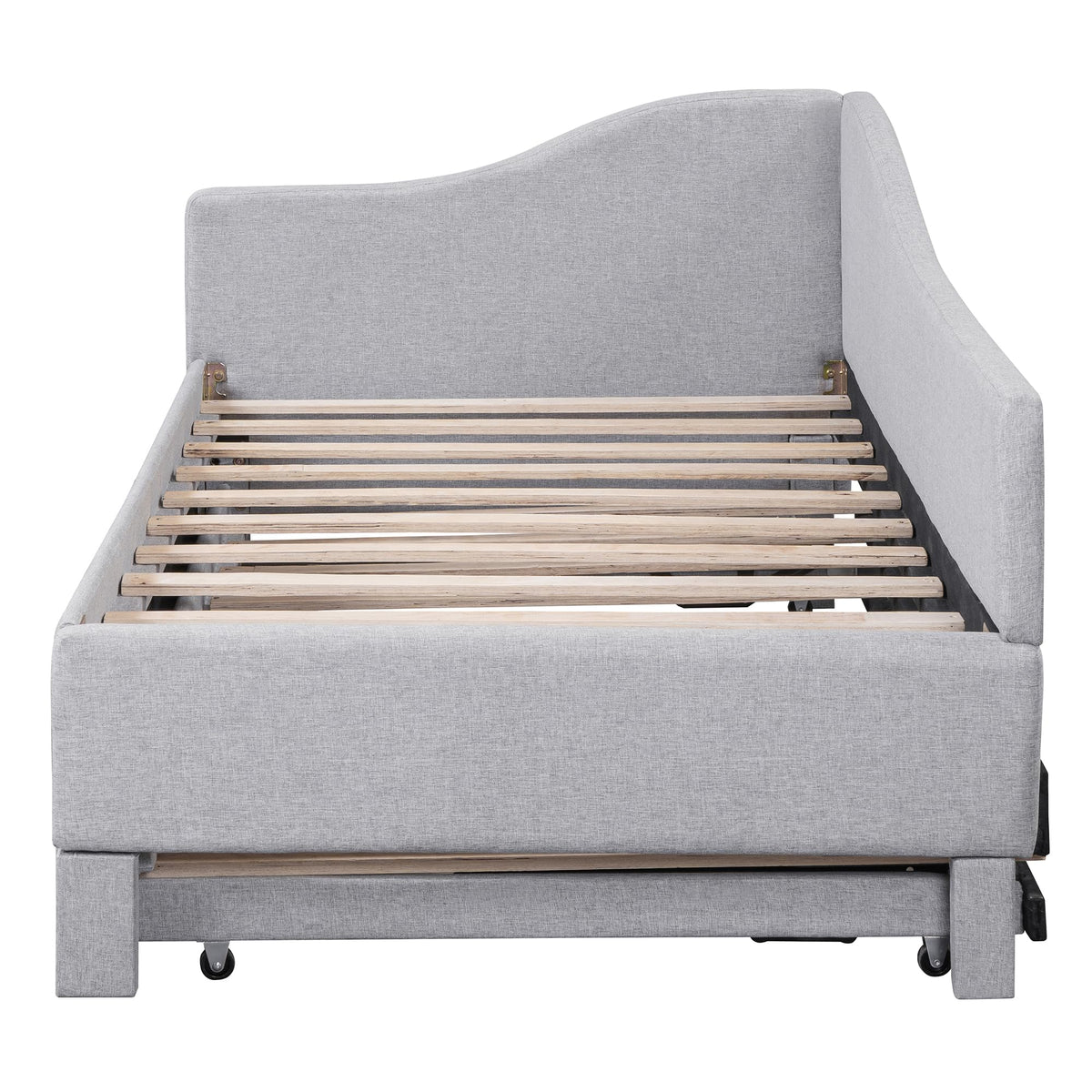 Twin Size Linen Upholstered Daybed with Pop up Trundle B9335