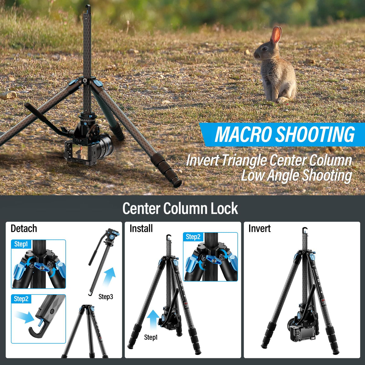 Carbon Fiber Camera Tripod with Fluid Head S789050