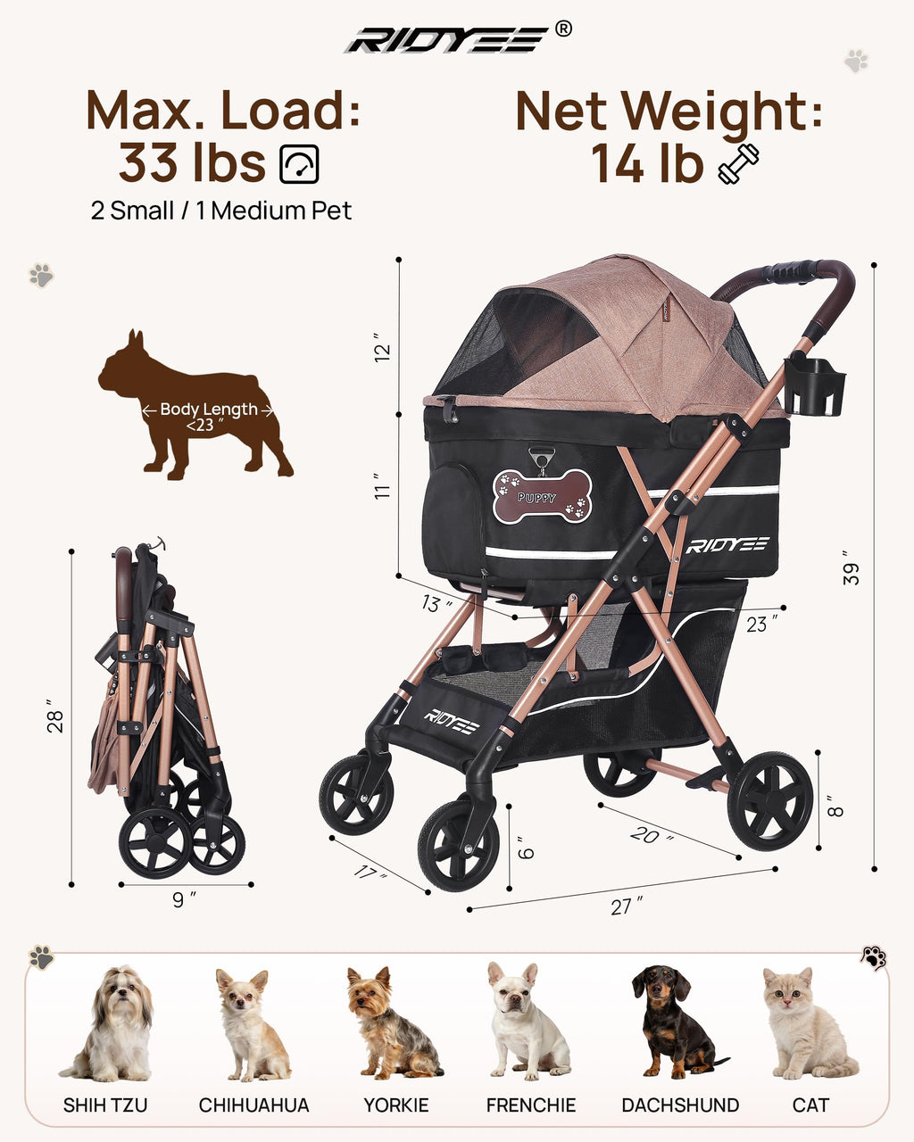 Foldable Dog Stroller F253482