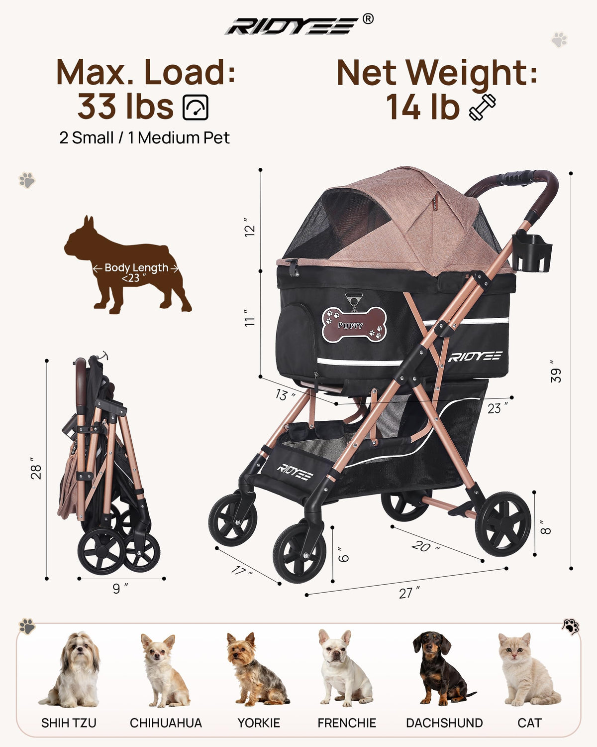 Foldable Dog Stroller F253482
