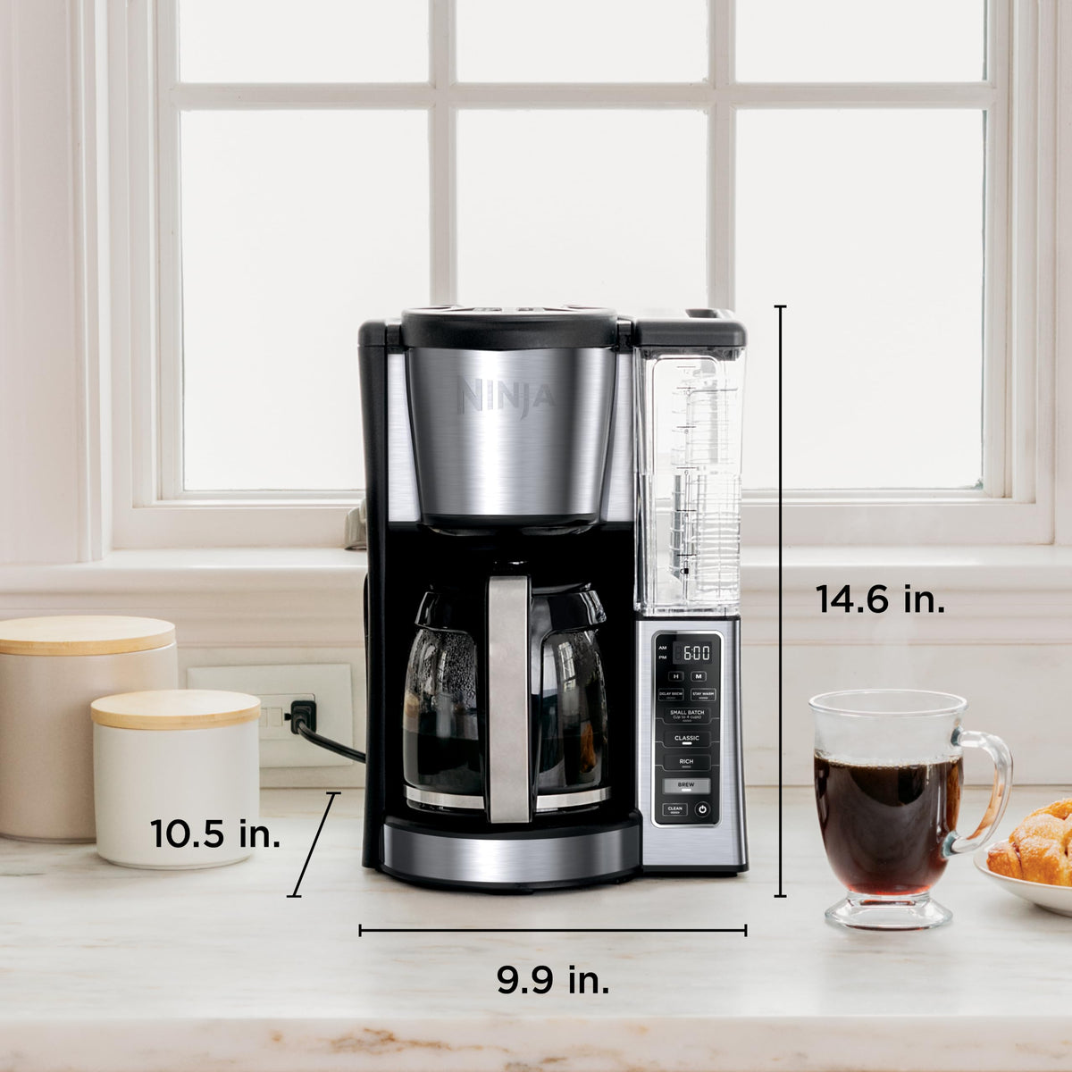 12 Cup Glass Carafe Stainless Steel Coffee Maker X191