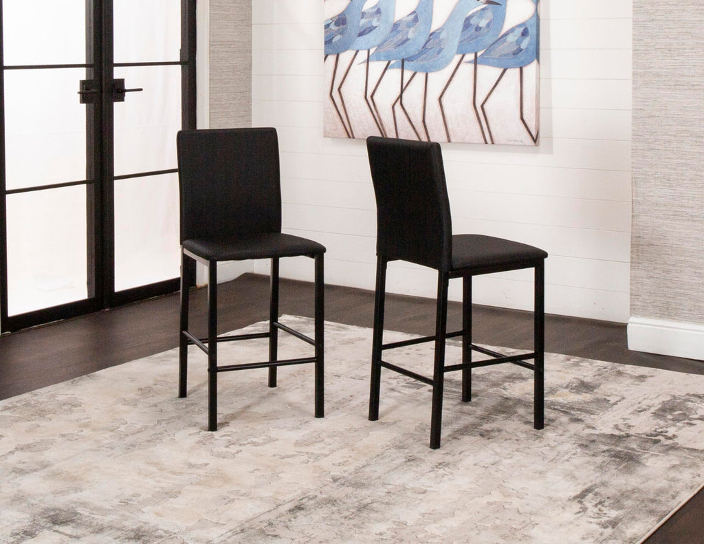 Black Faux Leather Barstools Set of 6 V184814