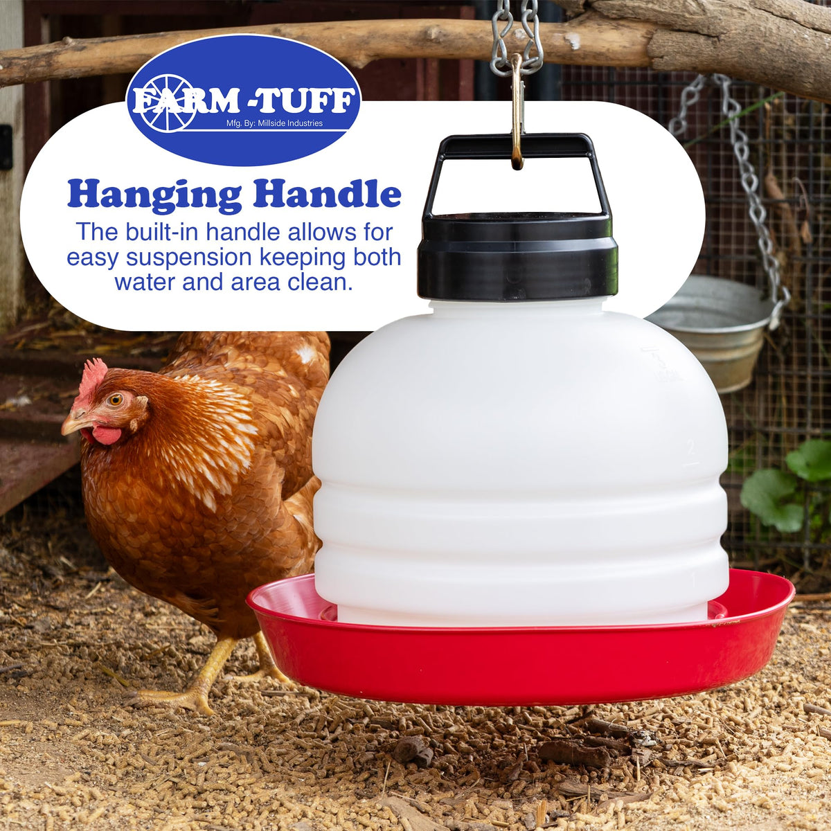 3 Gallon BPA-Free Plastic Hanging Chicken Waterer Y38494