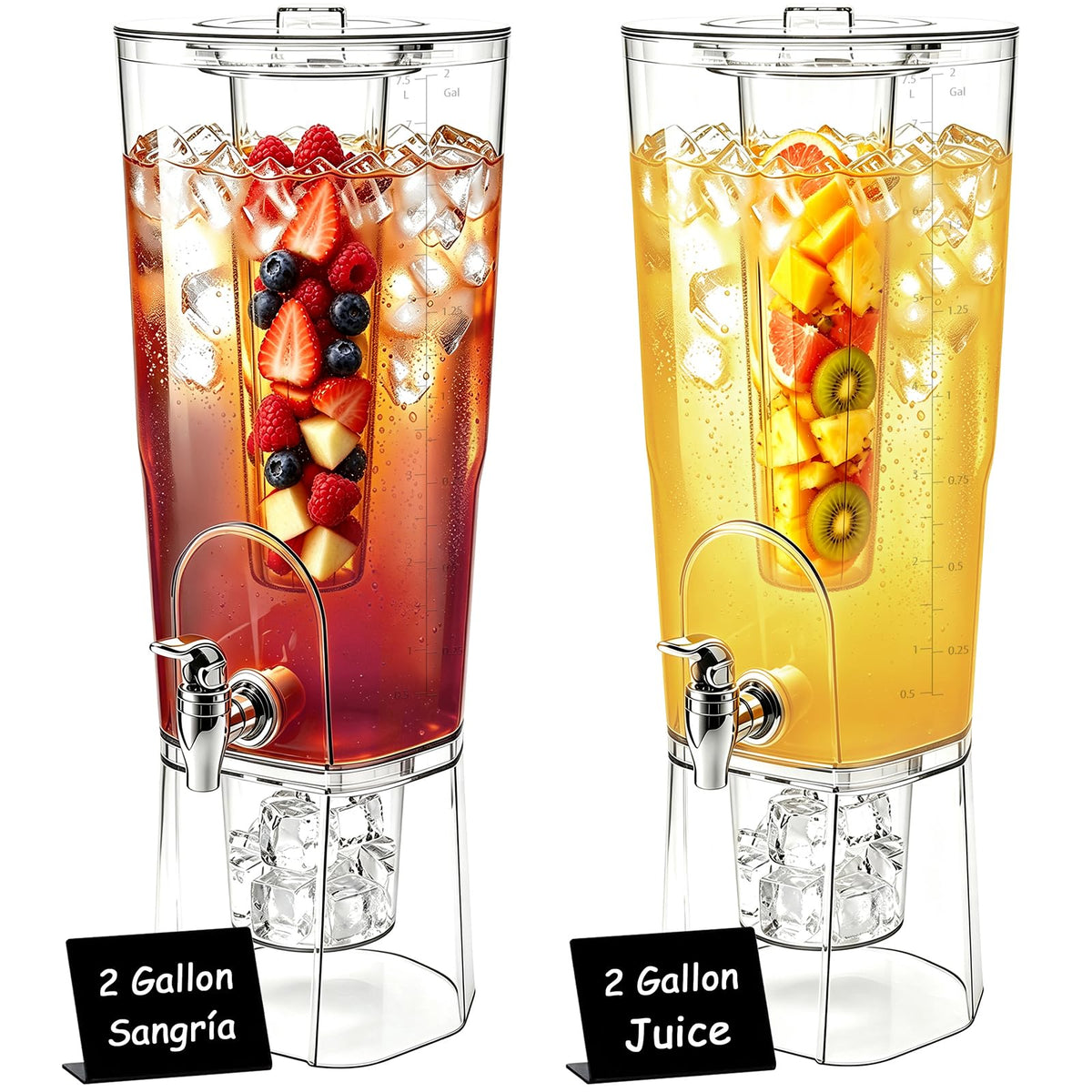 2 Gallon Drink Dispenser with Stand and Fruit Infuser W75809