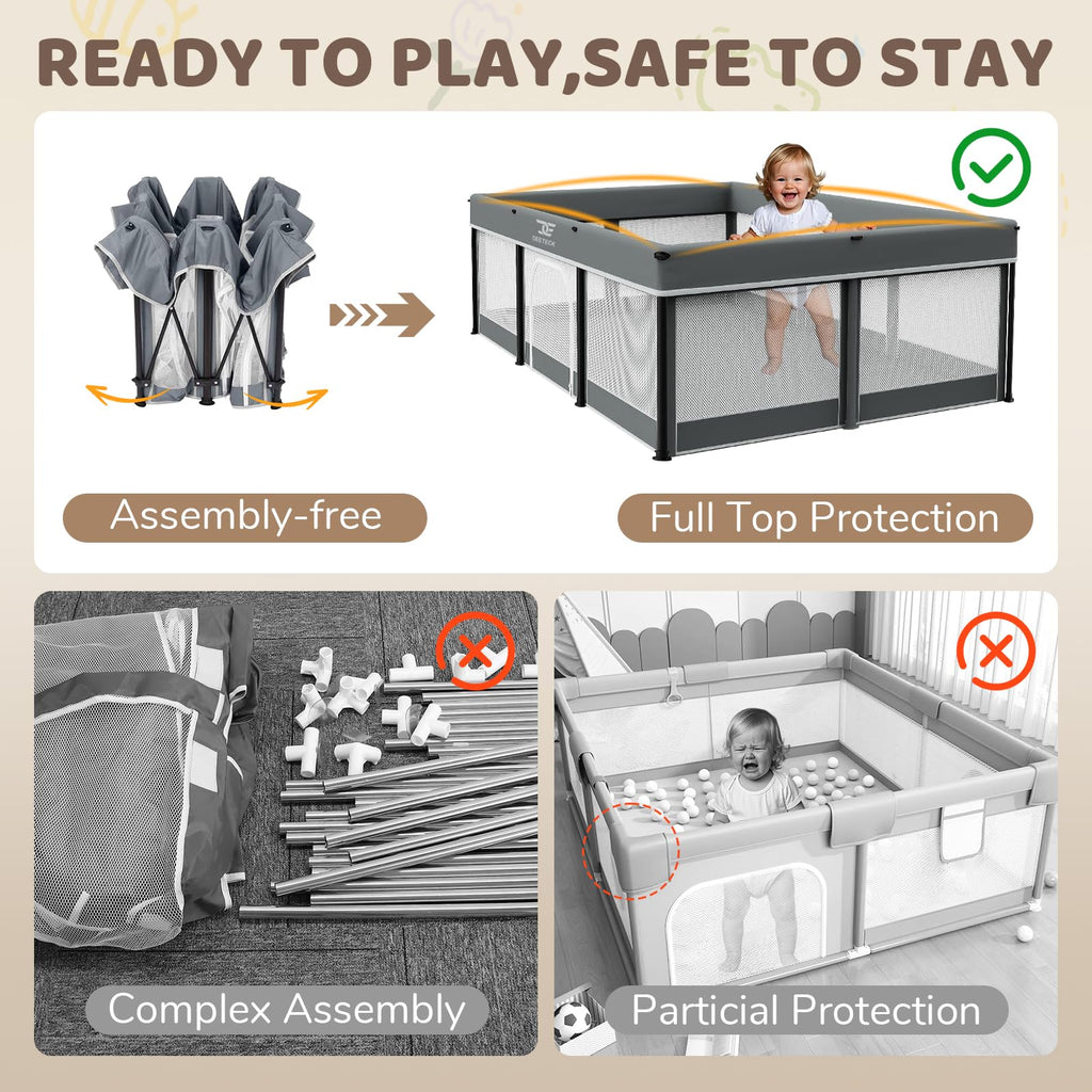Foldable Baby Playpen with Mat K28049