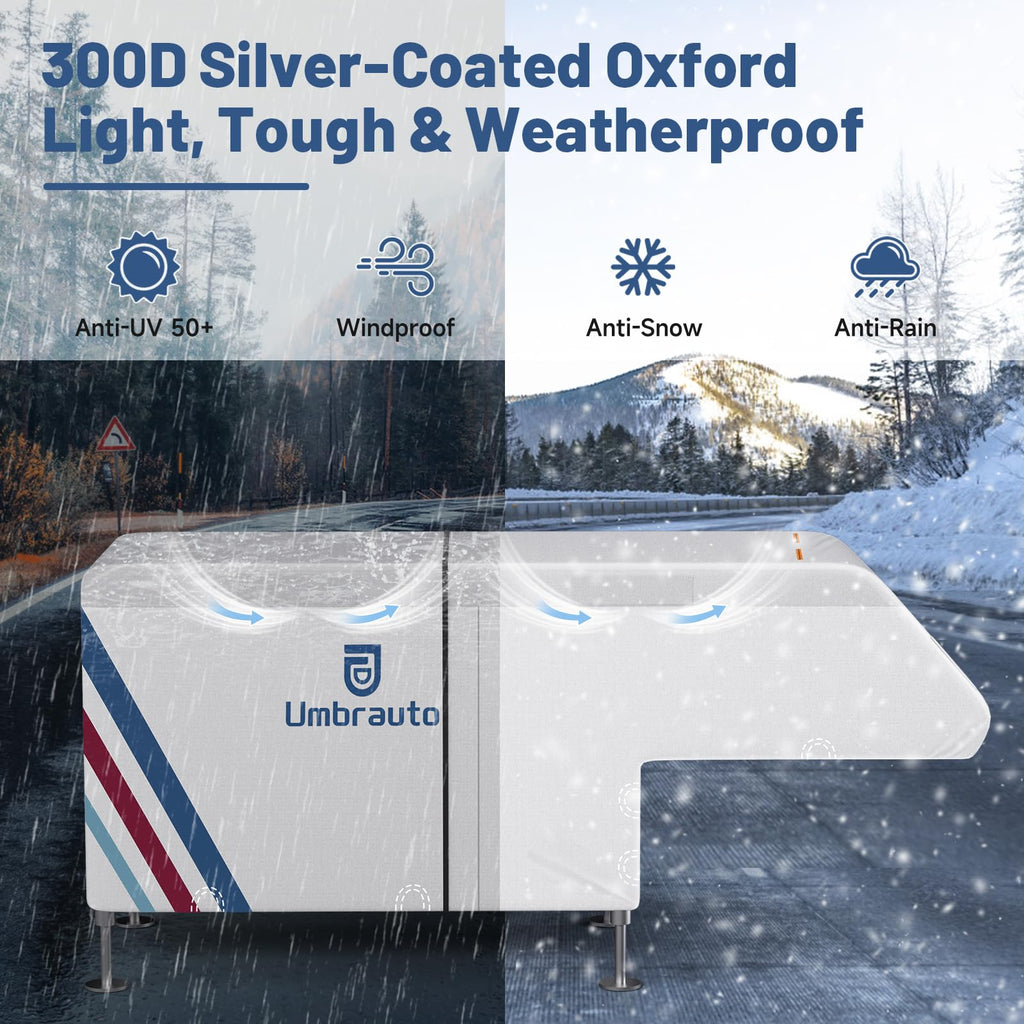 10–12FT Waterproof Oxford Truck Camper Cover with Straps & Air Vents K595532