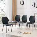 Set of 4 Black Upholstered Dining Chairs R601