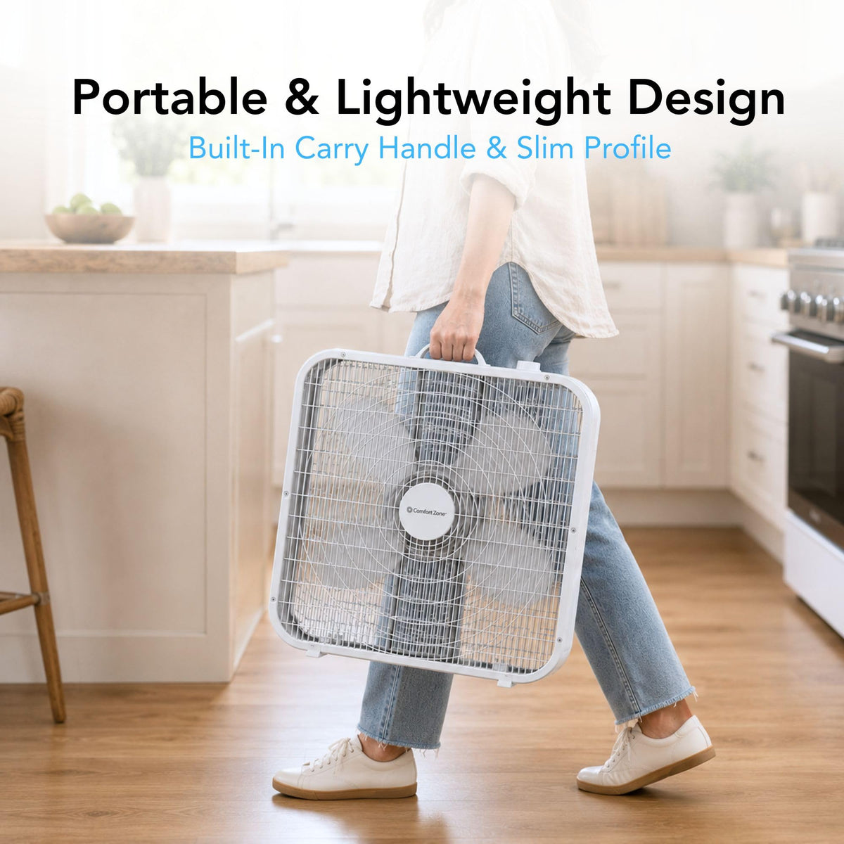 20 inch 3 Speed Box Fan with Carry Handle U28479