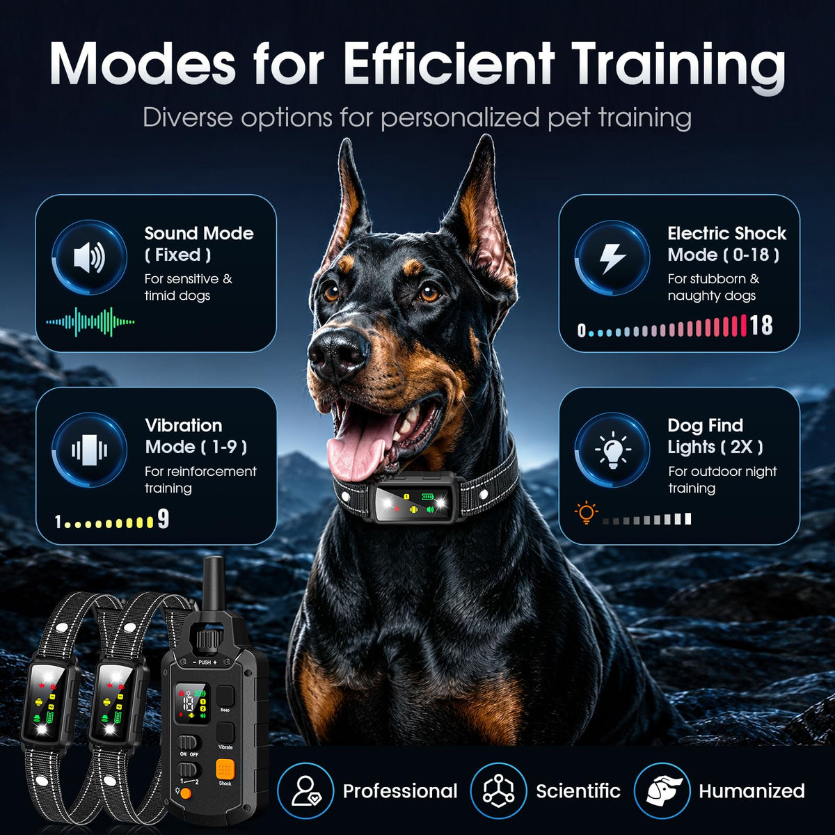 2 Dogs Waterproof Dog Training Collar with Remote O9809