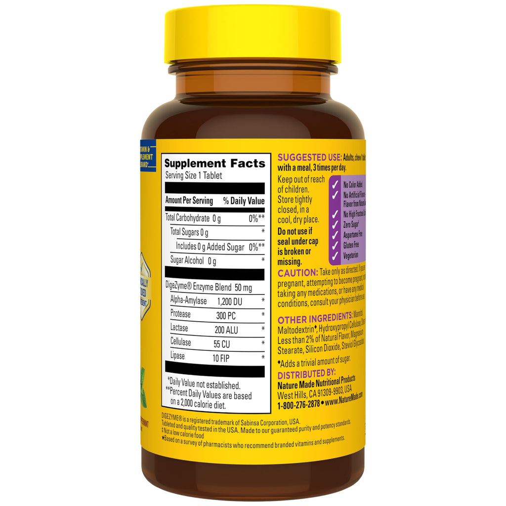 Digestive Enzymes 90 Chewable Tablets A36083