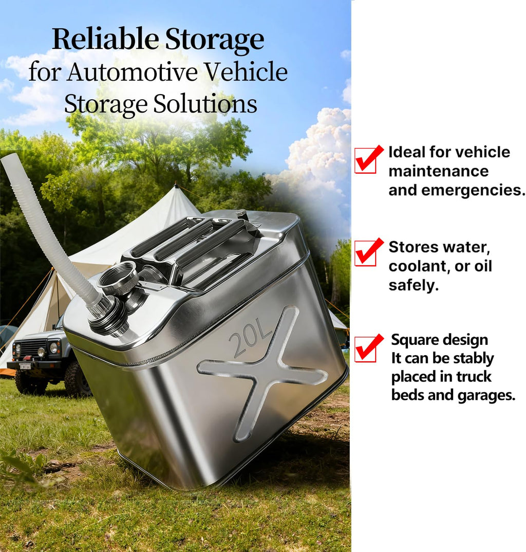 5 Gallon 304 Stainless Steel Oil Storage Can with Spout I514