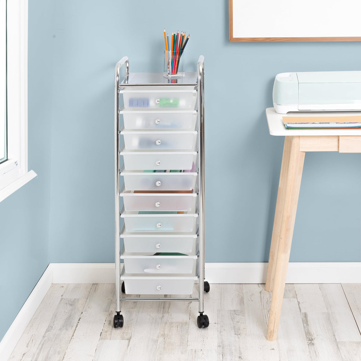 10 Drawer Rolling Storage Cart with Locking Wheels R26873