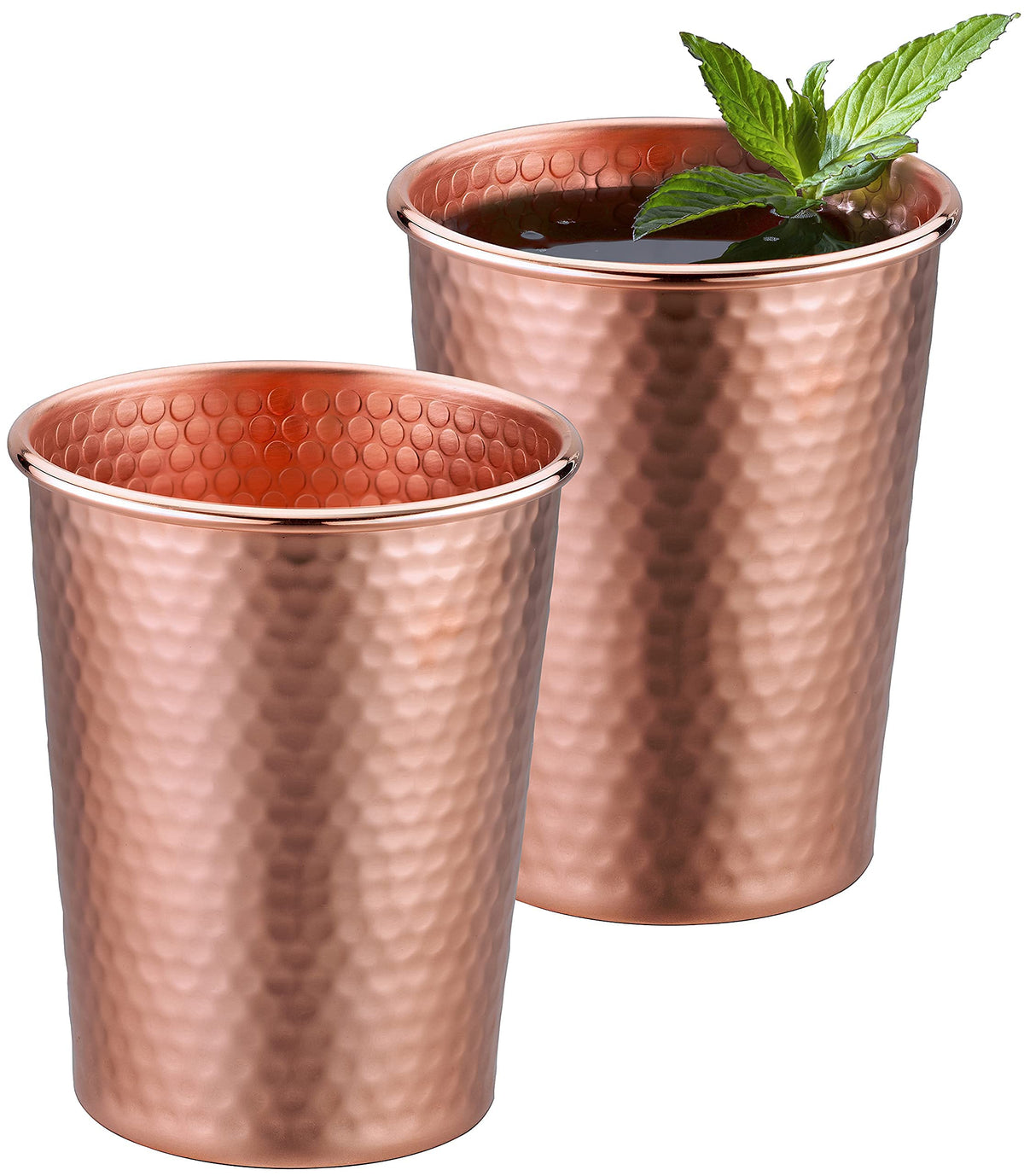Set of 2 Hammered Copper Cups 18 Ounces S51856