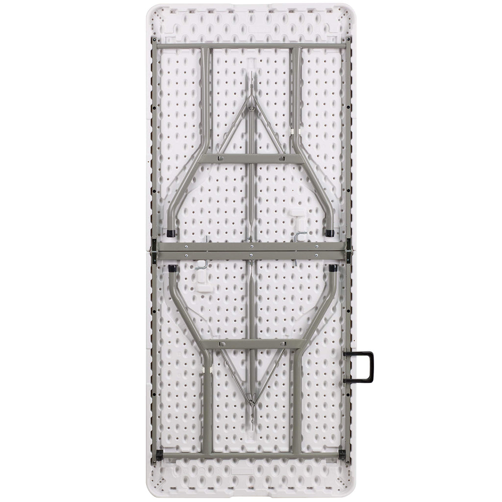 White 6-Foot Bi-Fold Plastic Folding Table Q995
