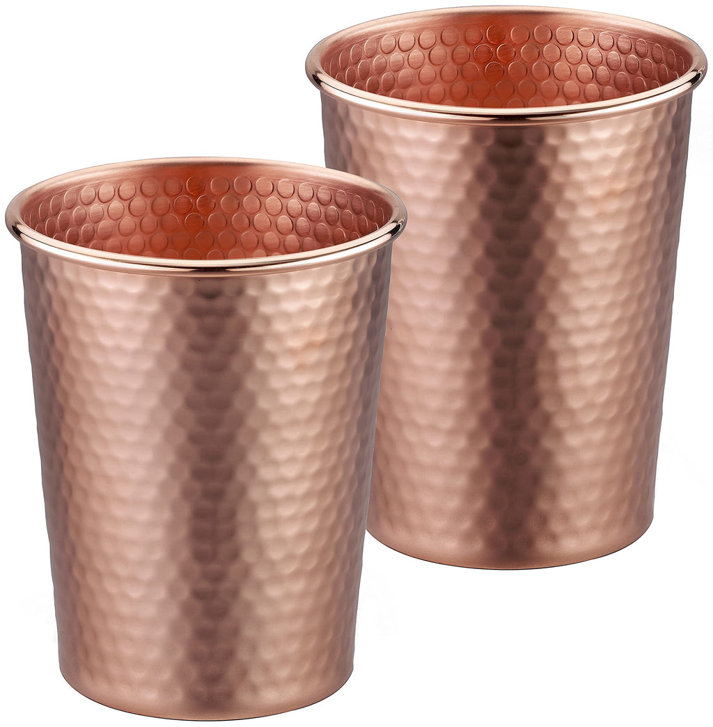 Set of 2 Hammered Copper Cups 18 Ounces S51856