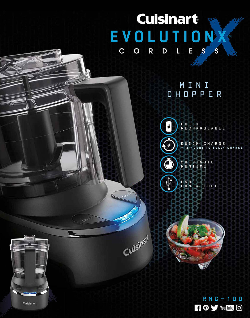 Mini Food Processor & Chopper, 4 Cup, Electric, Black B49254