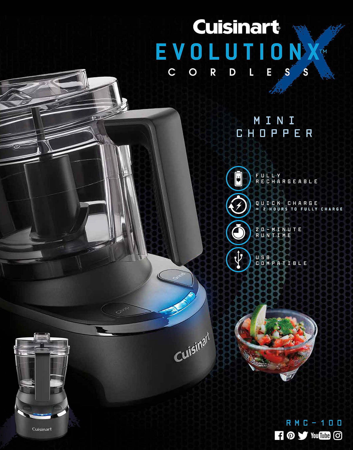 Mini Food Processor & Chopper, 4 Cup, Electric, Black B49254