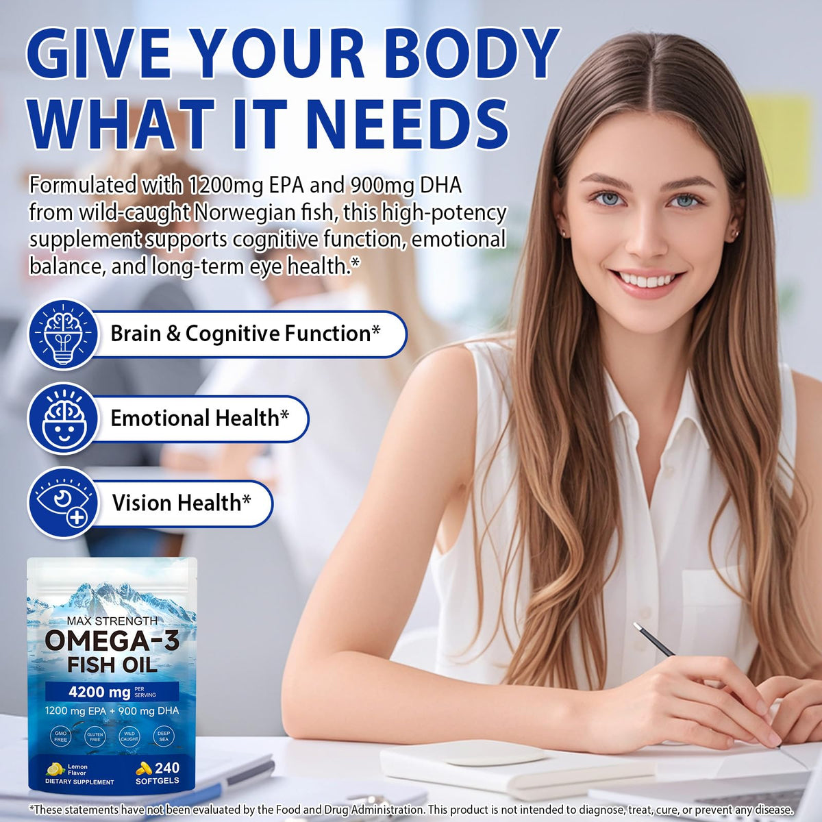 Omega 3 Fish Oil 4200mg 240 Softgels Lemon Flavor F677