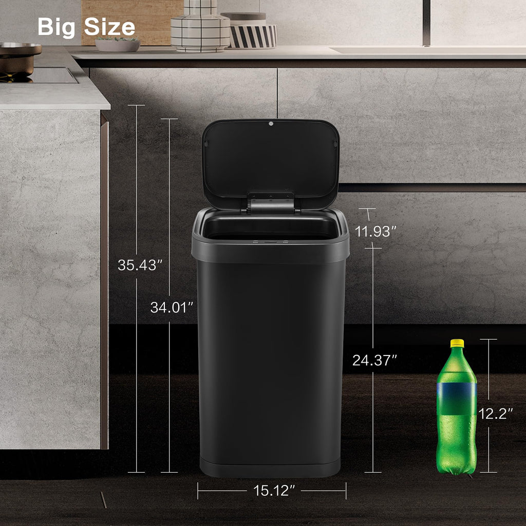 13 Gallon Touchless Stainless Steel Trash Can Z886601