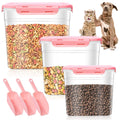3 Pieces Plastic Pet Food Storage Containers with Spoon N1269