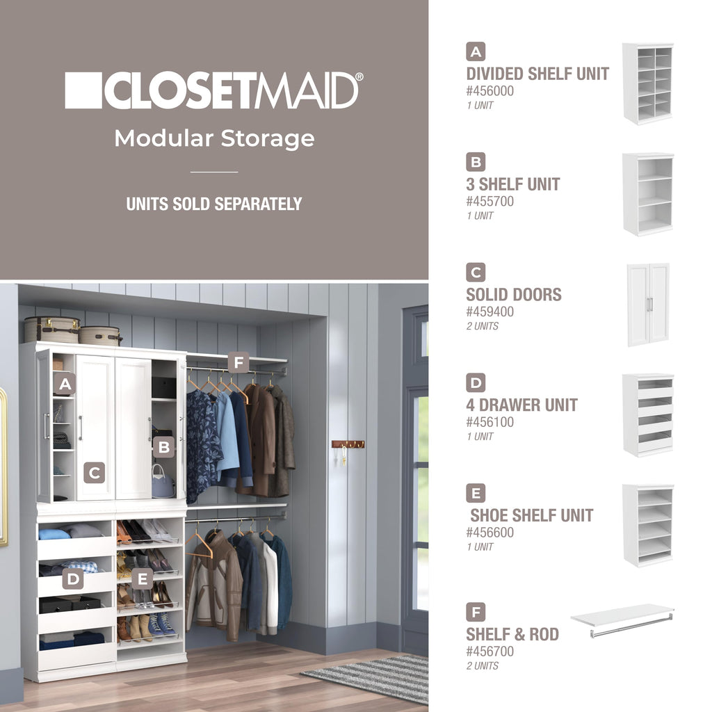 White Modular Storage Shelf Unit with 3 Shelves K657002