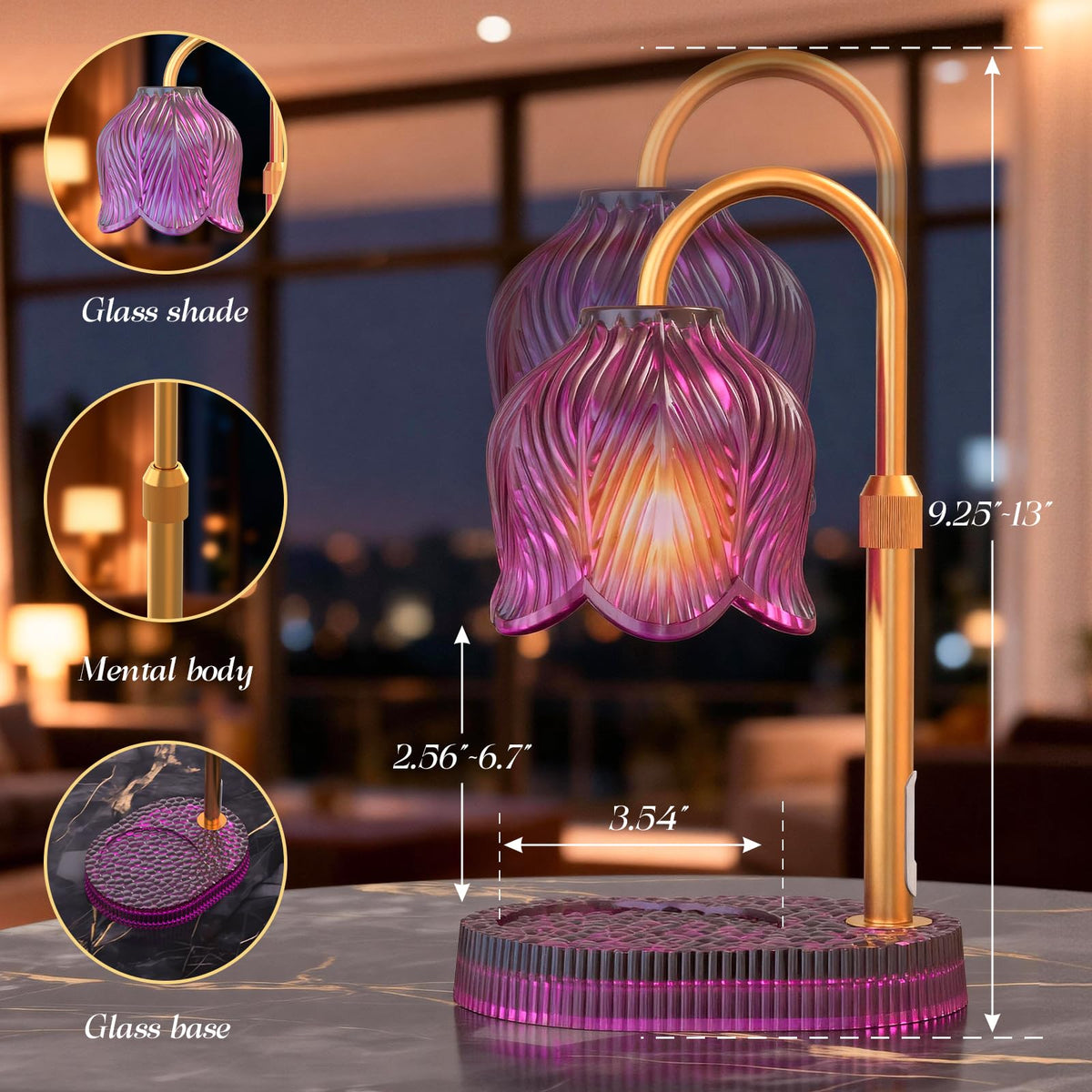 Flower Candle Warmer Lamp with Timer P123