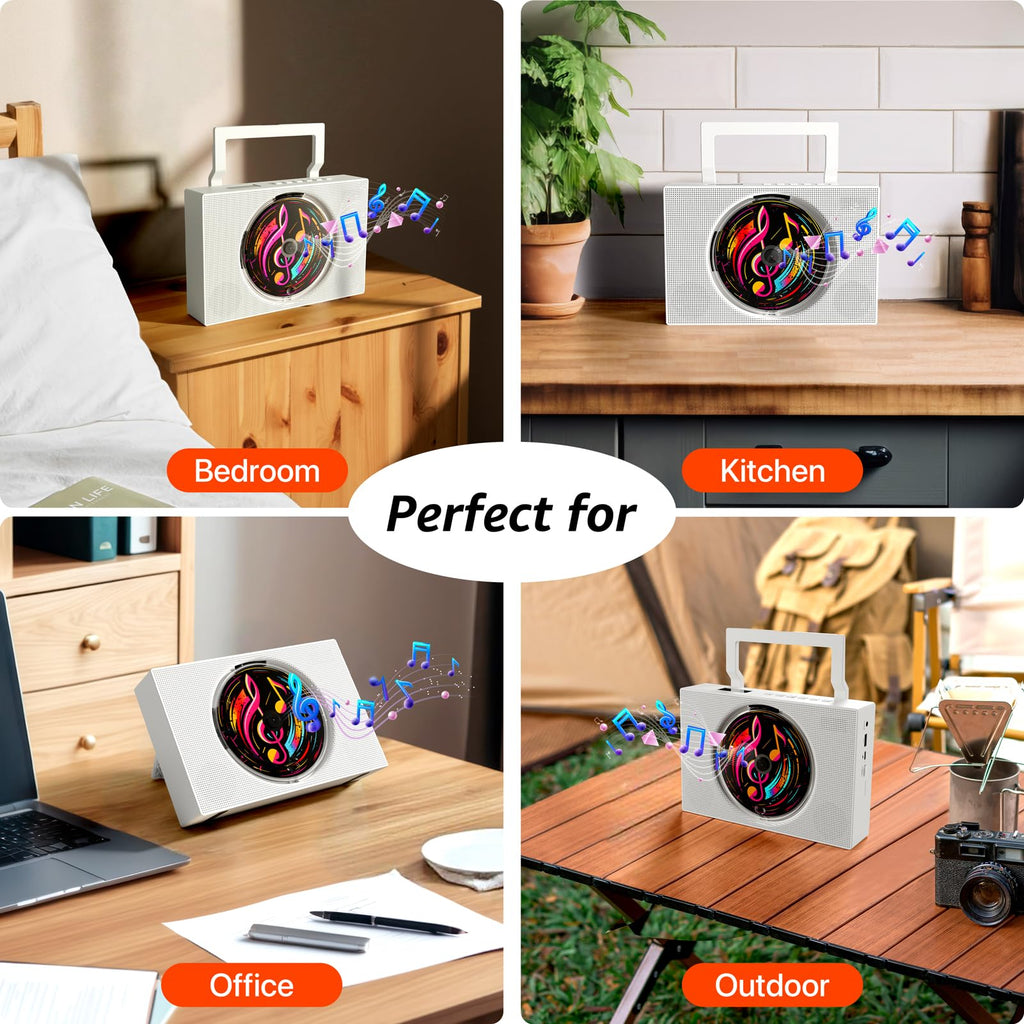 Portable CD Player Boombox with Bluetooth FM Radio V2353
