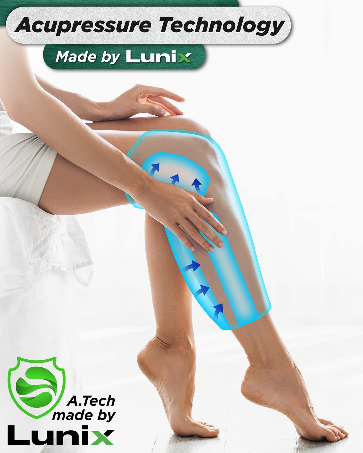 Cordless Knee Massager with Heat, Compression & Vibration, Rechargeable Wrap, Forest Green S176