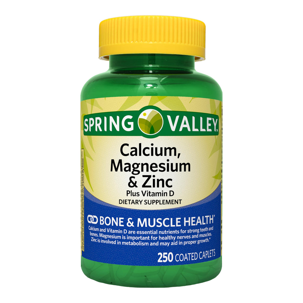 Calcium Magnesium Zinc Plus Vitamin D3 Caplets 250 Count Q103