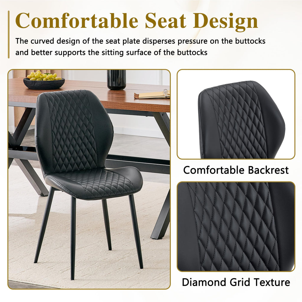 Set of 4 Black Upholstered Dining Chairs R601