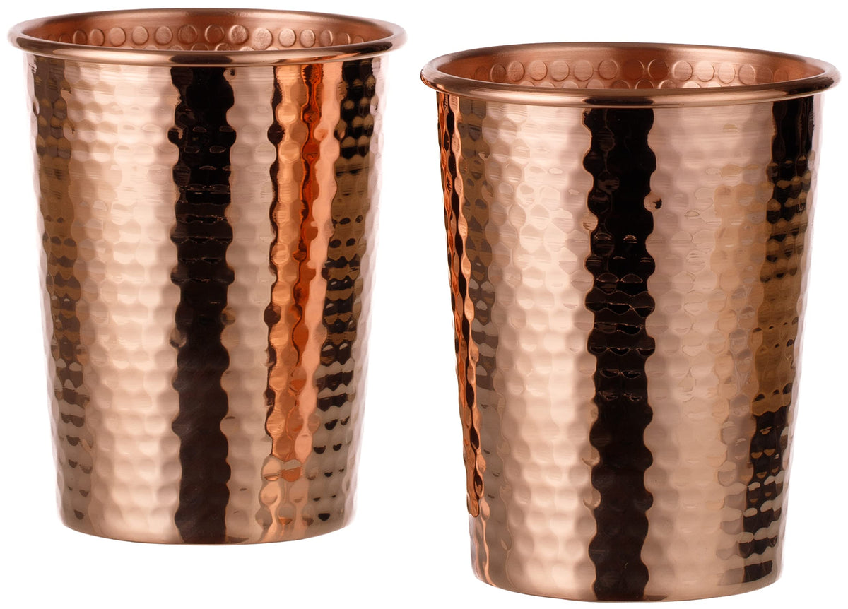 Set of 2 Hammered Copper Cups 18 Ounces S51856