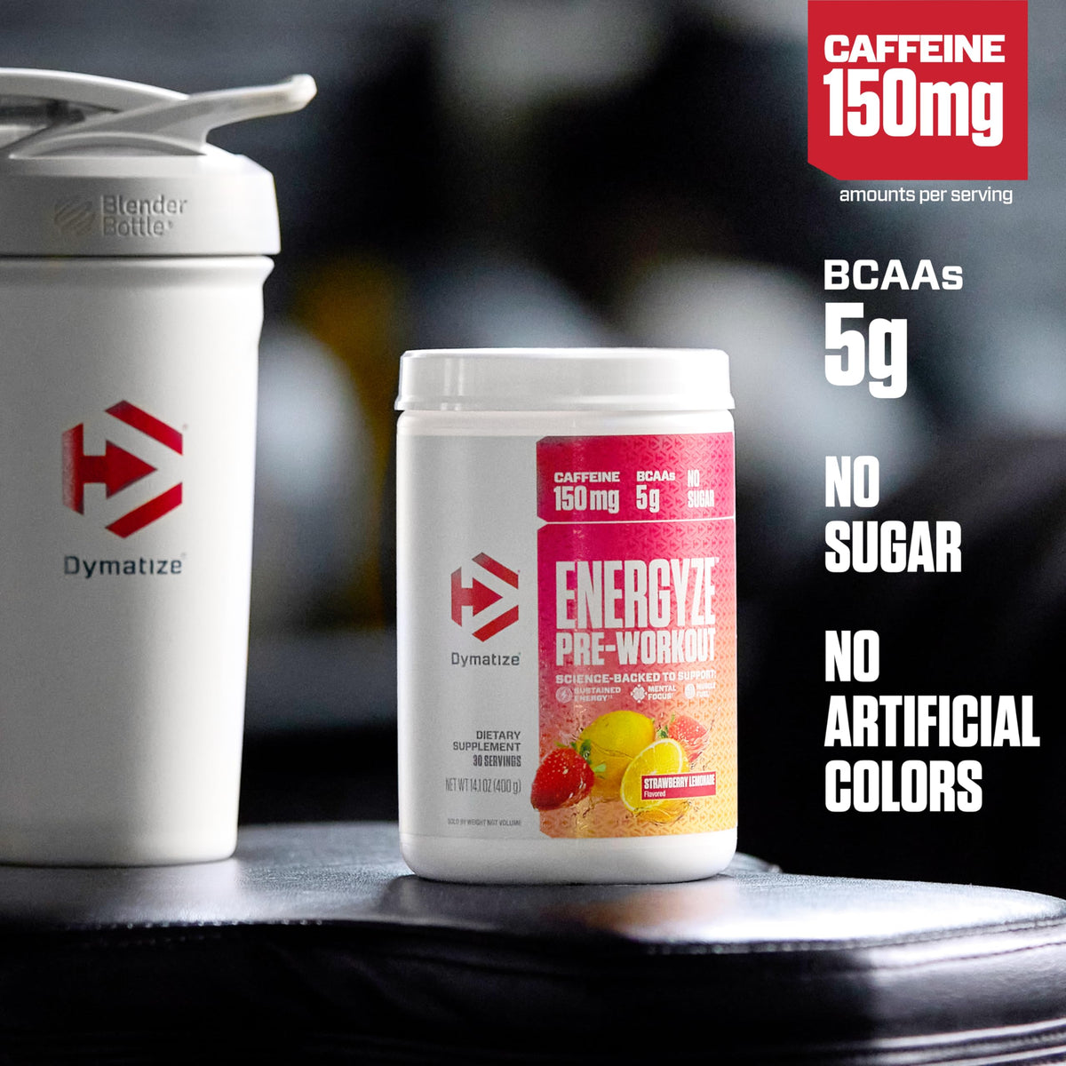 Pre Workout Powder Strawberry Lemonade 150mg Caffeine 5g BCAAs 30 Servings M73283