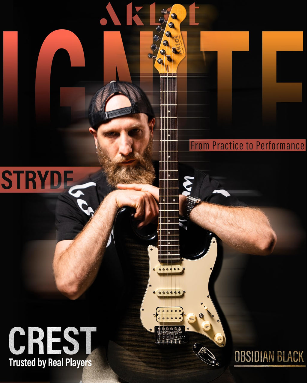 Beginner Electric Guitar Kit with 10W Amp, HSS Pickups, Gig Bag, Tuner, Strap, Picks, Black Y515738
