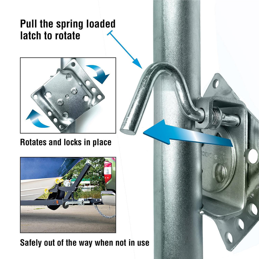 Fold Up Trailer Jack, 22-7/8 In., 1,000 Lbs L1959