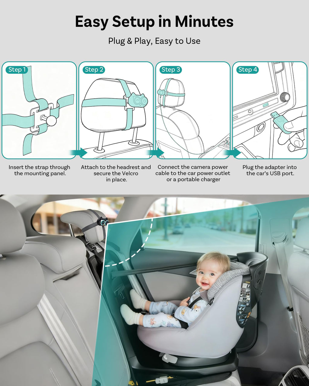 Baby Car Camera with HD Night Vision D70539