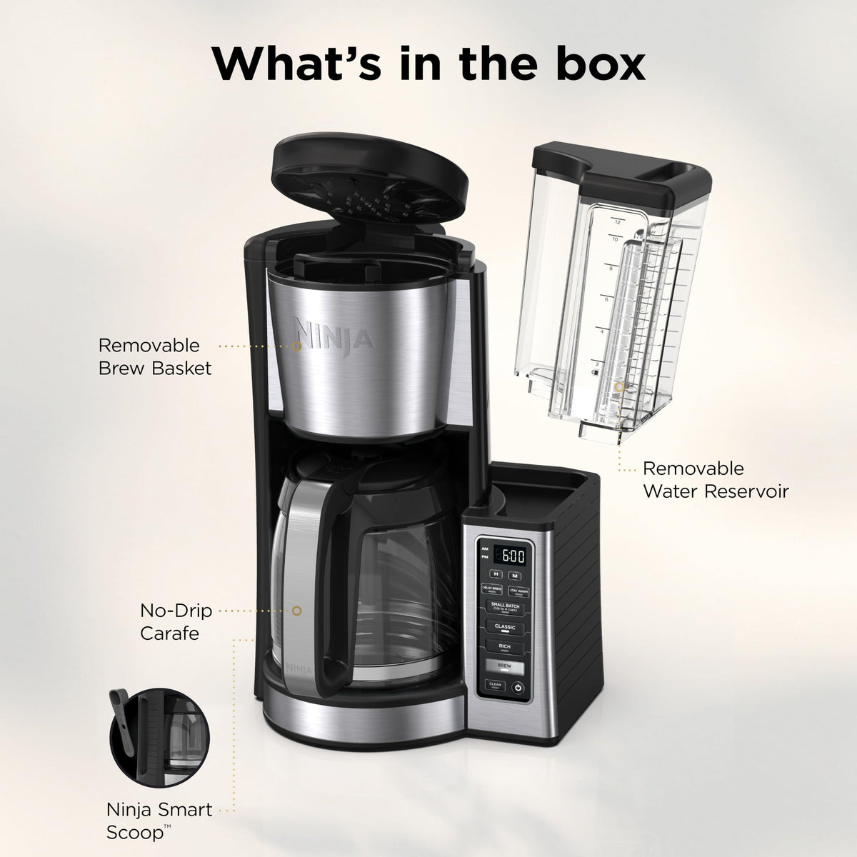 12 Cup Glass Carafe Stainless Steel Coffee Maker X191