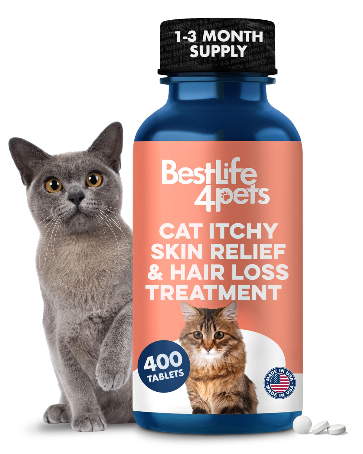Cat Itchy Skin Relief & Hair Loss Treatment 400 Pills I9087