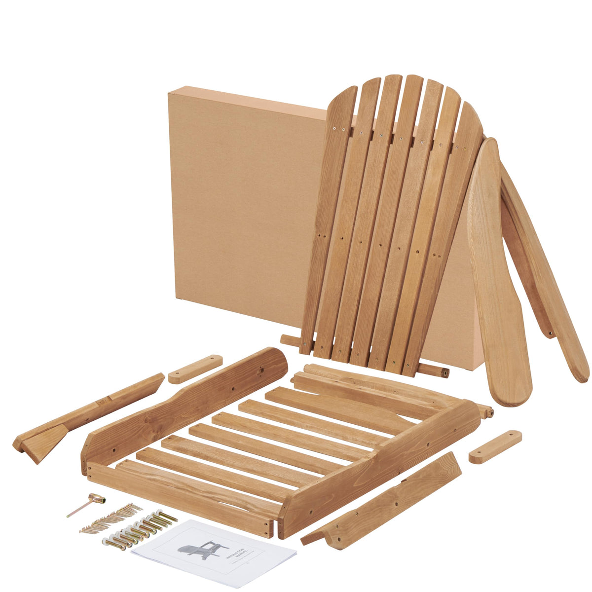 Adirondack Chair Set of 2 Wooden Folding Outdoor Chair R7536