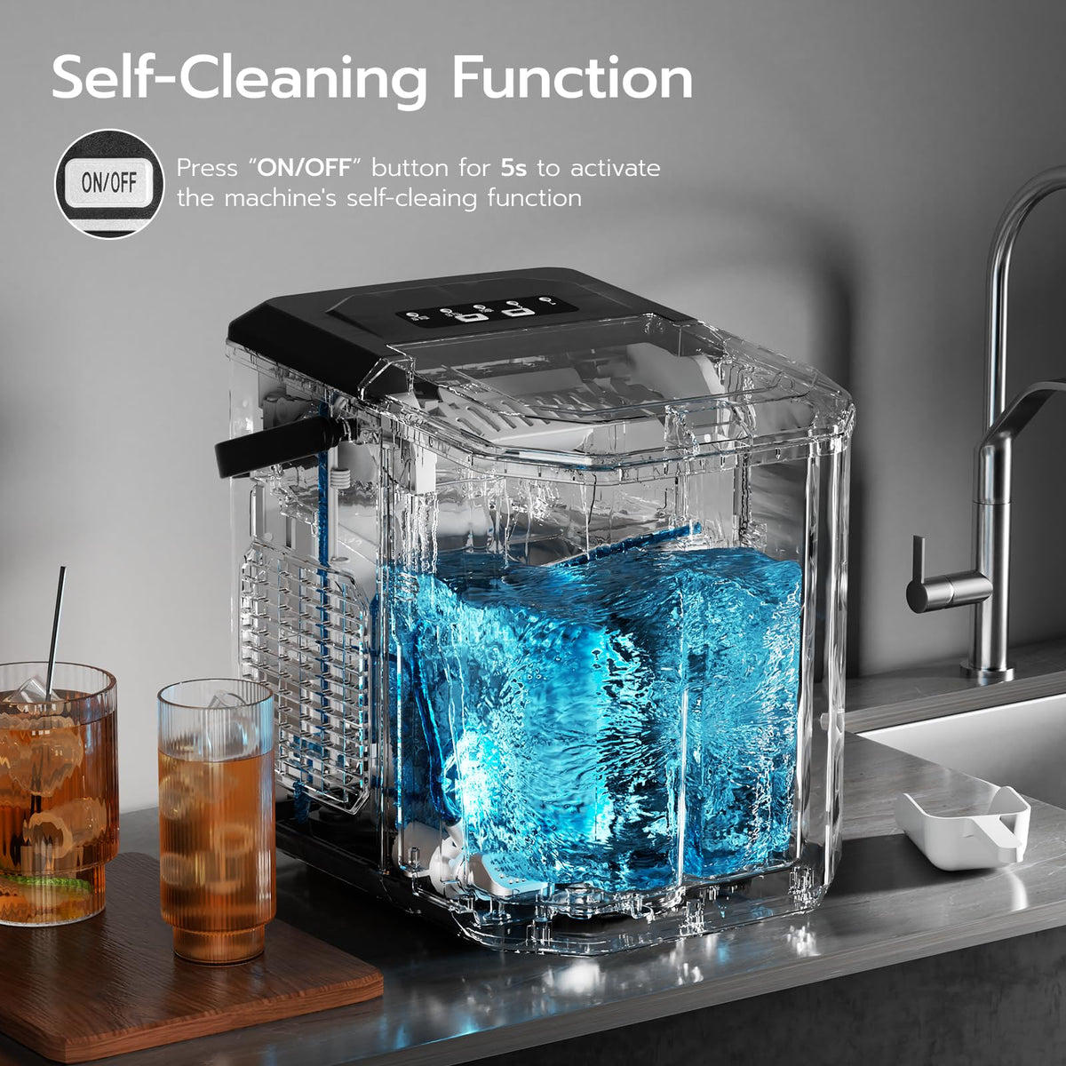 Black 26Lbs/24H Countertop Ice Maker U10103